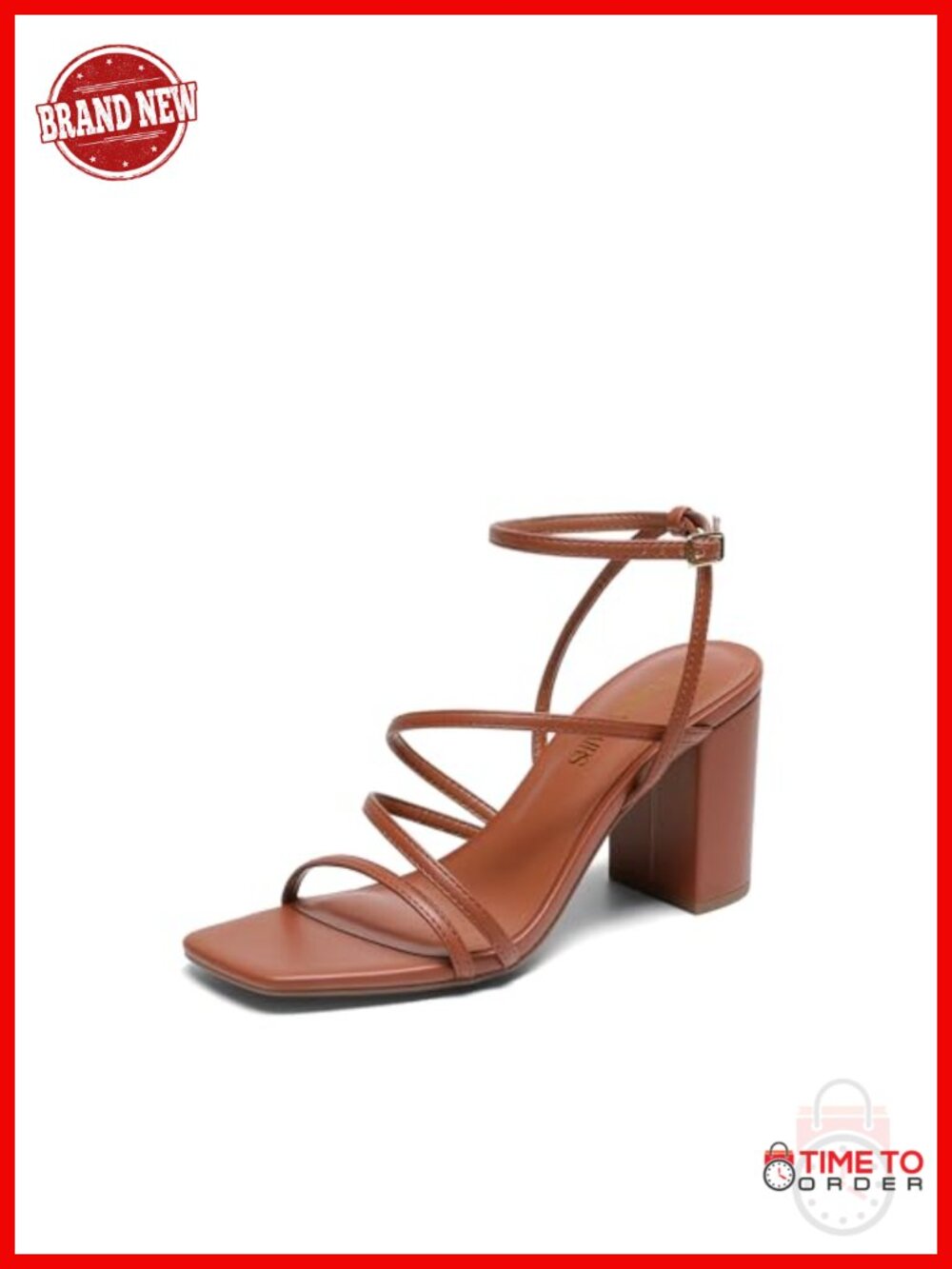Women's Chunky Heel Sandal Square Toe Ankle Strap Block Heel